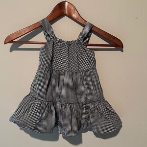 Ralph Lauren Black Gingham Kids Tiered Dress